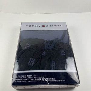 Tommy Hilfiger Pajama Set Men's Large 100% Cotton Cozy Fleece Sleepwear S8307‎